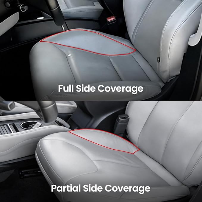 EKR Model S Seat Cover for Tesla Model S 2014 2015 2016(Front Fixed Headrests, Front Full Side Coverage, 3 Rear Headrests) Leather Seat Covers Full Set,Car Seat Protector- Leather (Black/Red)