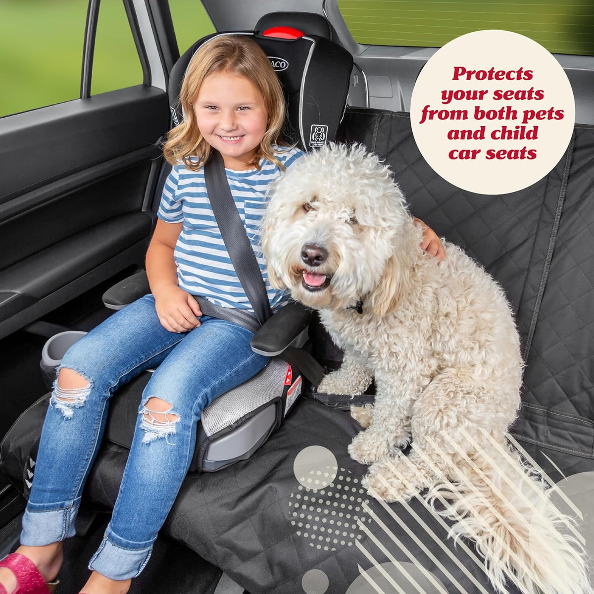Dog Car Seat Cover - Waterproof Non-Slip Car Back Seat Protector - Rear Car Seat Cover for Dogs - Universal Fit for Sedans Trucks Suvs - Scratchproof Backseat Car Cover - Machine Washable