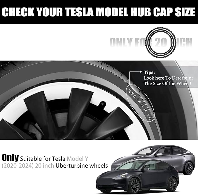 Wheel Rim Protect for Tesla Model Y 20" (2020-2024), Easy-Install Hubcaps Wheel Cover, Scratch-Resistant Car Tire Trim Rings, Stylish Design for Induction Wheels, Peal White 4Pcs Model Y Accessories