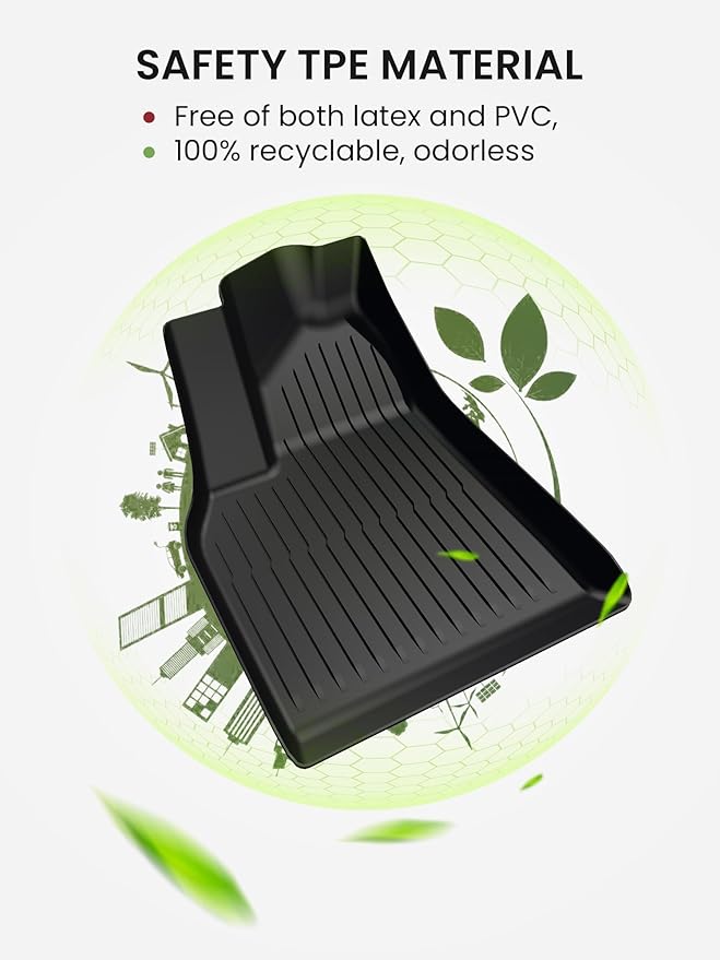 Tesla Model Y Juniper Floor Mats and Cargo Liners, Full Set TPE Floor Liner for 2025 2026 Model Y Cargo Liner Trunk Mat Frunk Backrest Mats, Car Mats for Tesla New Model Y Juniper Accseeories