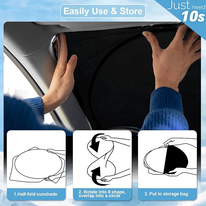 Windshield Sun Shade for 2015-2024 2025 Dodge Challenger Accessories Front Window Sunshade with 210T Sun Visor Protector Blocks UV Rays Heat Sun Shield Keep Car Cooler