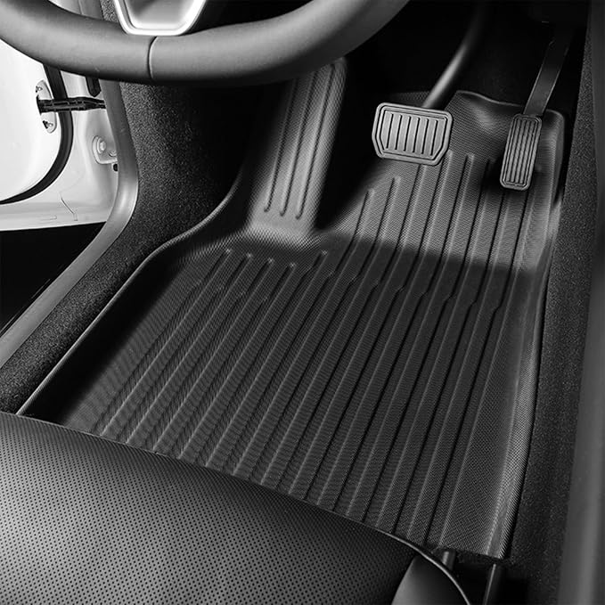Floor Mats for Tesla Model Y Juniper 2025, Set of 7 Mats All Weather TPE Waterproof Anti-Slip Front & Rear Trunk Mats Cargo Liners Rear Door Sill Cover, Custom Fit for Tesla 5-Seater