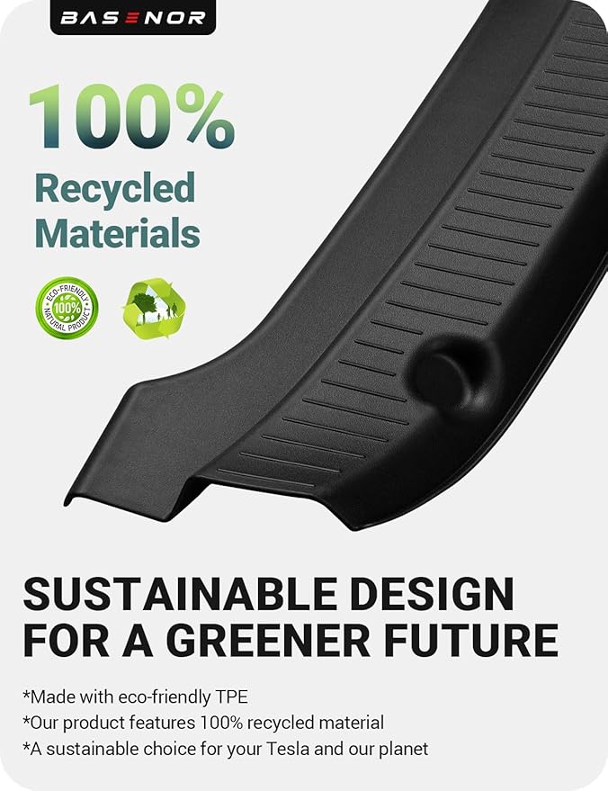 BASENOR Rear Bumper Guard for 2025 2026 Tesla Model Y Juniper TPE Trunk Sill Guard Protector [Proprietary Design] Model Y Juniper Accessories (Premium & Performance 2025/2026) Black