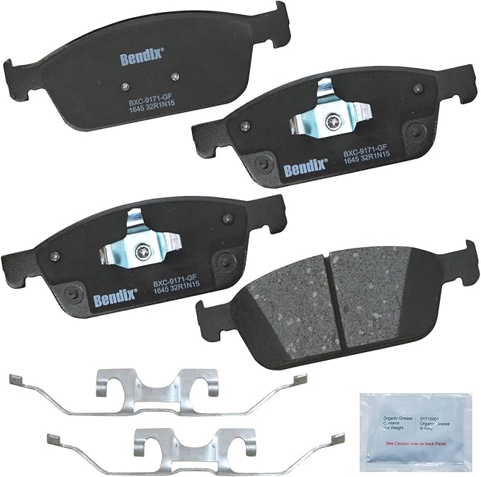 Bendix Priority1 CFC1645 Ceramic Front Brake Pads for Ford Escape 2016-2013, Transit Connect 2023-2014