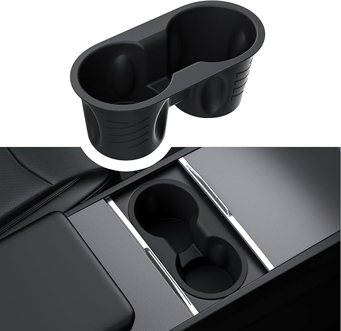 Motrobe 2025 2026 Tesla Model Y Juniper Cup Holder Insert 2024 2025 2026 Model 3 Highland Center Console Cupholder Silicone Model 3 Highland Model Y Juniper Accessory (Standard/Premium/Performance)