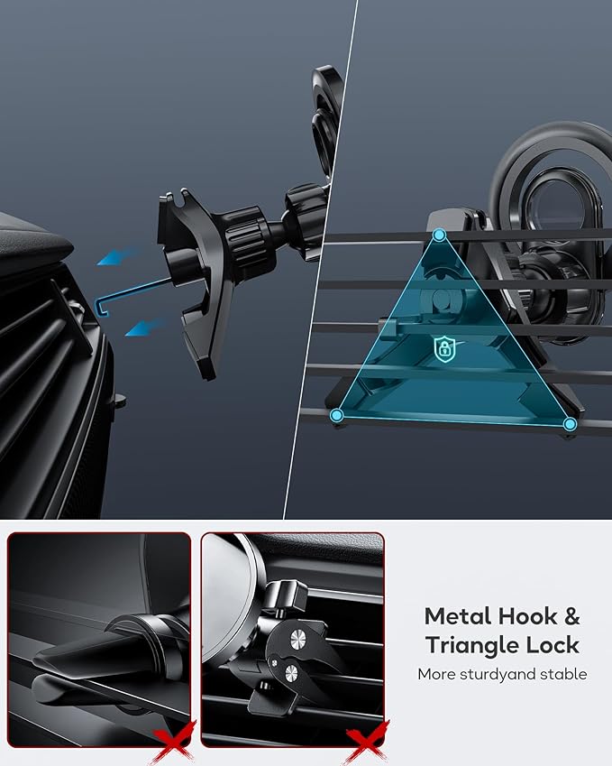 for MagSafe Car Mount, Air Vent Phone Holder Car, Hands Free Cell Phone Holder Clip Car fit iPhone 17 16 15 14 13 Pro Plus Max Cradles