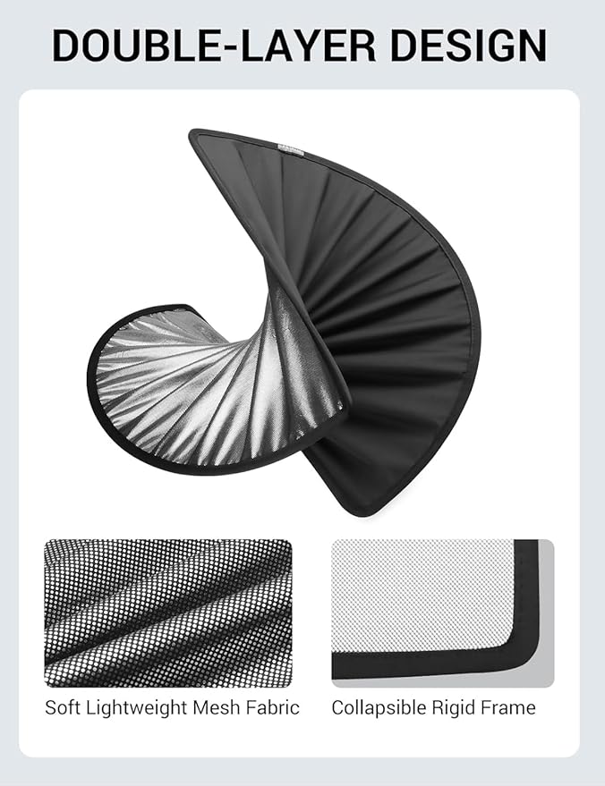 Unifizz 2021-2016 Tesla Model S Glass Roof Sunshade UV Rays Protection Foldable Sunroof Sunshade Top Window Sun Shades for Tesla Model S Heat Isolate Split Type Upgraded Black（Openable sunroof only）