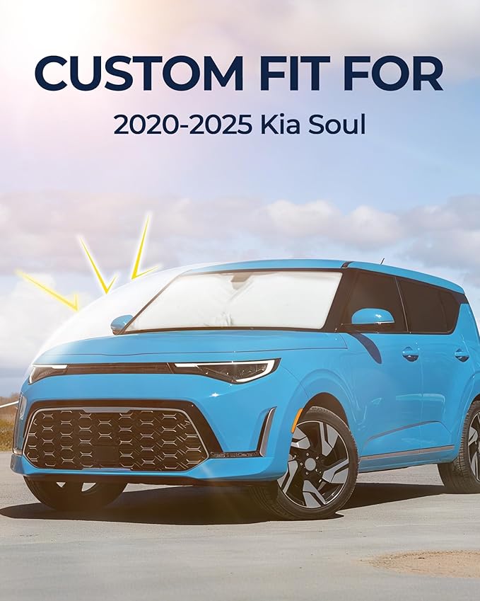 for Kia Soul 2020-2025 Car Window Shades, 8pcs Privacy Sun Shade Set for Front Windshield Side and Rear Windows, Full Window Covers Keeps Vehicle Cool for Camping Napping