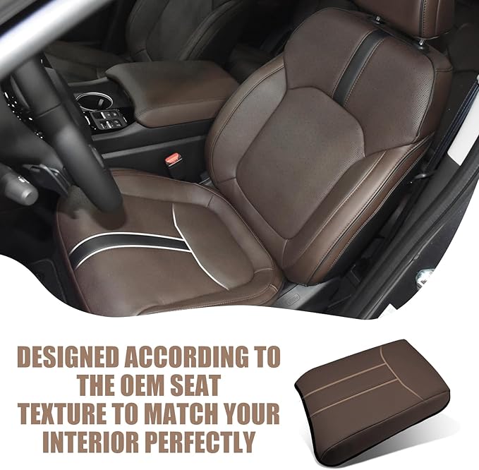 Muslogy Center Console Armrest Cover Fit for Honda Pilot 2023-2026, 2024-2026 Ridgeline/Passport Accessories, Comfort Armrest Pad Console Lid Cushion Vegan Leather Regular Thick (Dark Brown)