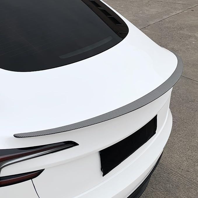Spoiler Fit for Tesla Model 3 2017-2023, Upgrade ABS Material Rear Spoiler Wing OEM Rear Trunk Lip, Model 3 Accessories, Matte Carbon Fiber