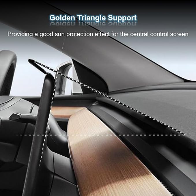 Screen Protector Cover for Tesla Model 3 Highland 2024+ & Model Y Juniper 2025+, Navigation Screen Sun Shade Protector for Tesla Model 3 & Model Y 2017-2024, 15"-15.4" Touchscreen Protection (Black)