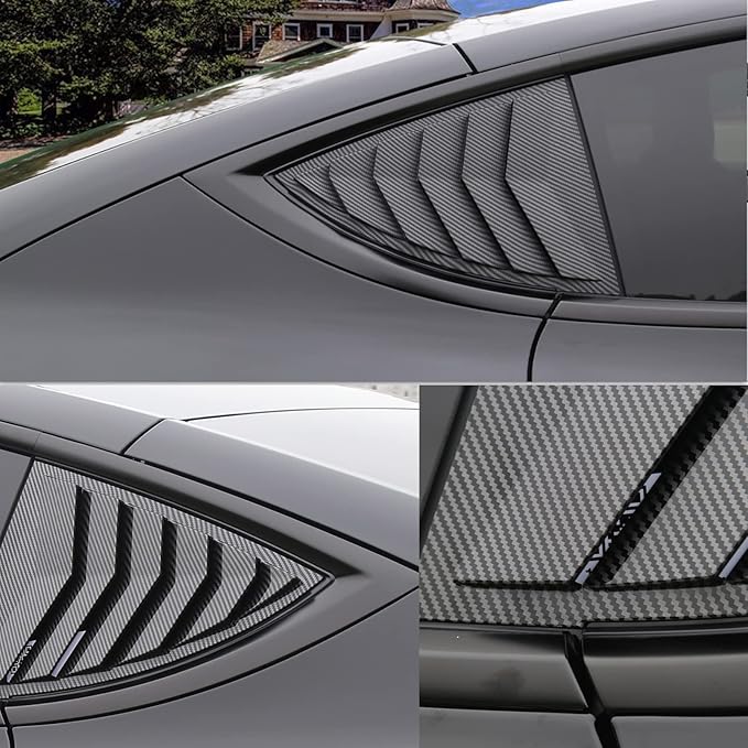 YHCDSEA for Model Y Side Window Louver Cover Sport Style for Tesla Model Y 2021 2022 2023 2024 2025 2026 Accessories (Matt Carbon Fiber Pattern)