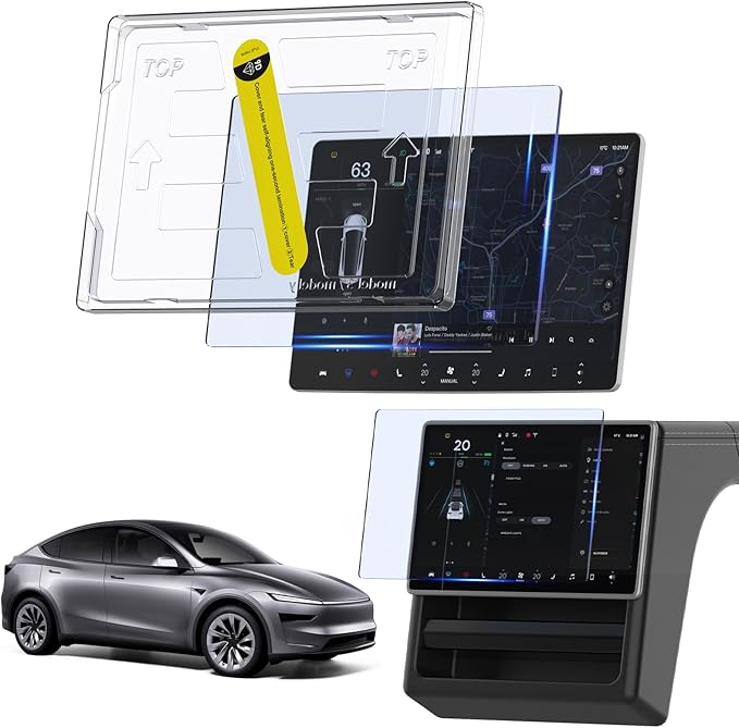 3-in-1 (16") Tesla Model Y Accessories 2026 Juniper Screen Protector [No Glare & Fingerprint] for 16 Inch Model Y Juniper Premium & Performance - 9H Tempered Glass with Alignment Kit, Matte