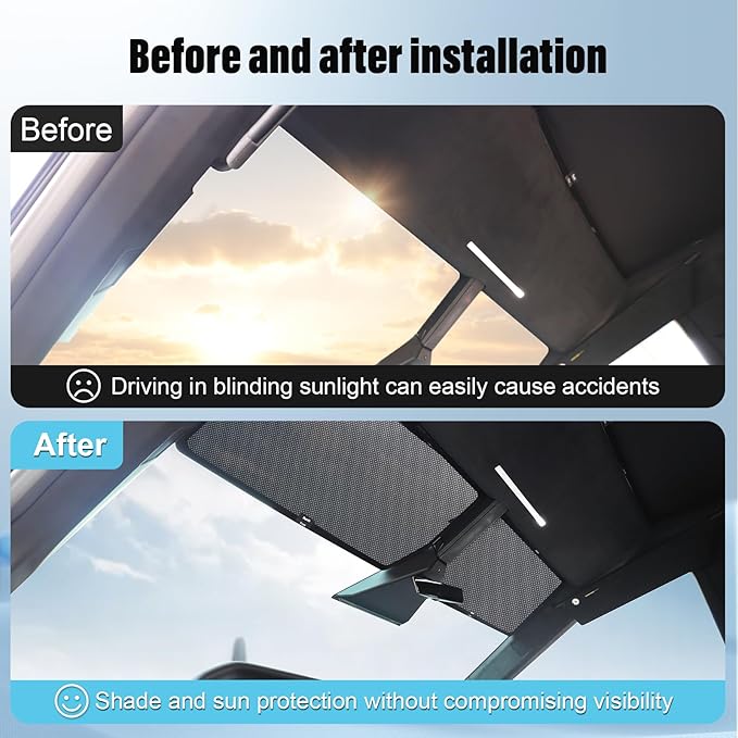 2025 2026 Upgraded Cybertruck Roof Sunshade Heat-Insulating, UV-Protective, Nano-Reflective Interior Accessories for Tesla Cybertruck 2026(Mesh style)