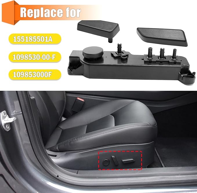 Compatible with Tesla Power Seat Control Switch with Button Cover Model 3 Model Y 2017-2020, Front Right Passenger Side Seat Controller Backrest Cushion Adjuster Switch for Tesla Accessories