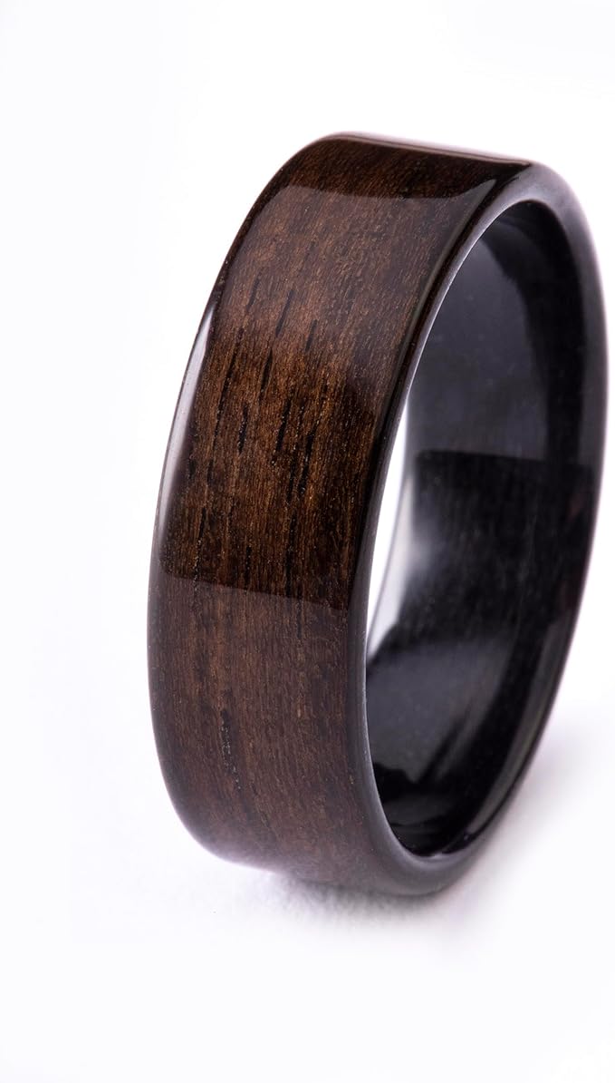CNICK Tesla Key Ring Accessories: Handmade Wooden Ring for Model 3/Y/X/S to Replace Key Card Key fob. (14, Black Ebony)
