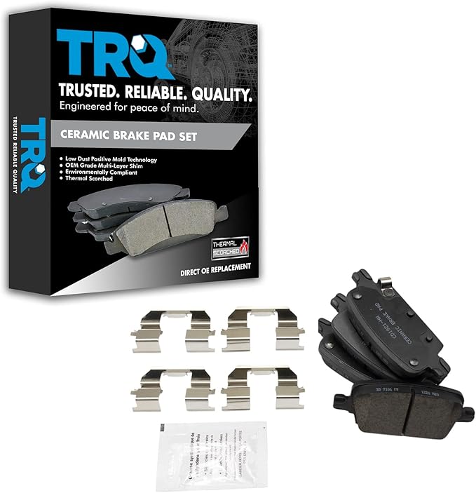 TRQ Rear Brake Pads Ceramic Compatible with 2016-2020 Chevrolet Malibu