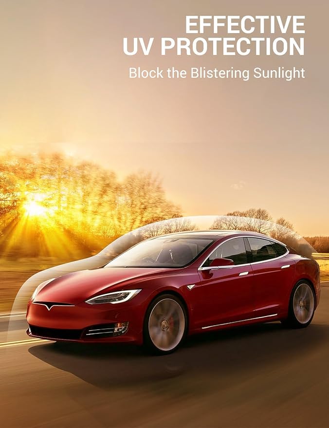 BASENOR 2026-2022 Tesla Model S Sunshade Roof [No Gap] Glass Roof Sunshade UV Protection Foldable Sunroof Shade Top Window Cover for Model S/Model S Plaid Heat Insulation Upgraded Black