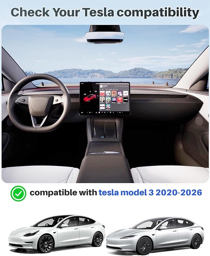 2-Piece Magnetic Sunshade Roof for Tesla Model 3 2020-2026: Premium Graphene Thickened Ice-Film Sunroof Shade, Quick Installation, Superior Heat Insulation & Zero Sagging, Silver