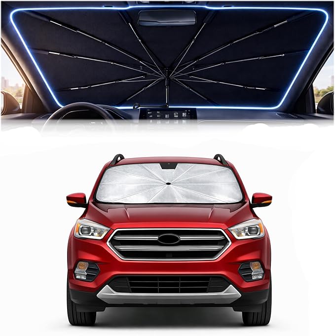 2026 Upgraded Car Windshield Sun Shade Umbrella - Custom-Fit for Ford Escape 2013-2019 Umbrella Sunshade,Easy Install,UV Protection & Heat Reflective,Keep Interior Cooler with Storage Bag