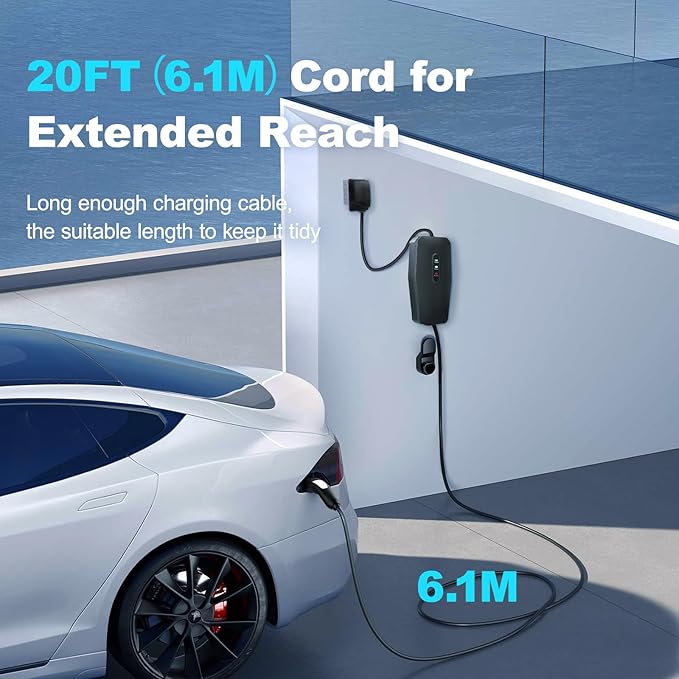 Level 1&2 Tesla Charger 2026 Upgraded, Level 1 ev Charger for Tesla with 20FT Cable, 3.5KW 16Amp, 110V-240V, NEMA 6-20 & 5-15, NACS Connector, Portable Electric Car Charger for Tesla Models Y/X/3/S