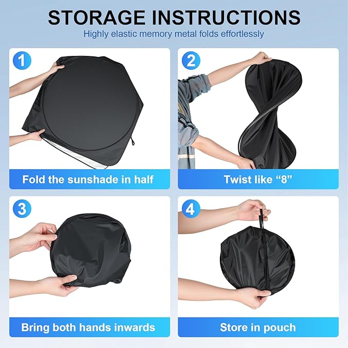 JUSTTOP Windshield Sunshade Fit for Honda CRV 2023-2026 Honda CR-V Accessories | Foldable Window Shade Sun Visor Cover | 300T Upgraded Heat & UV Reflective Sunshade for Car Windshield