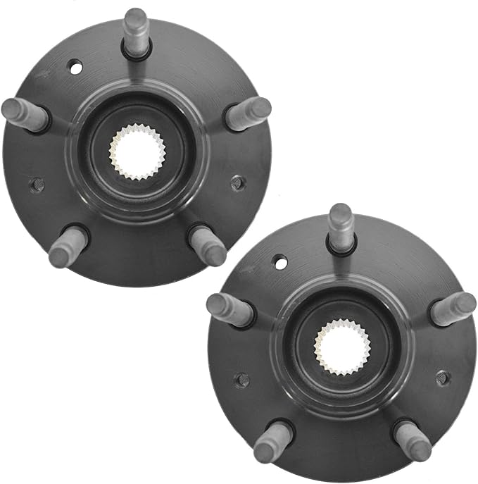 TRQ 2 Piece Front Wheel Bearing & Hub Assembly Set Compatible with 1998-2003 Ford Windstar