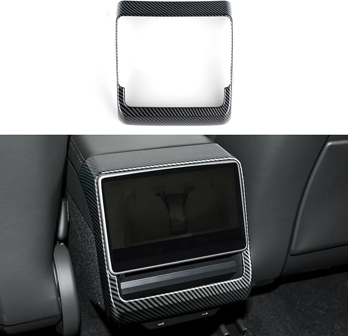 Car Rear AC Vent Cover Trim Carbon Color ABS Decal Sticker for Tesla Model 3 Highland 2024-2026 Model Y Juniper 2025 2026 Interior Accessories