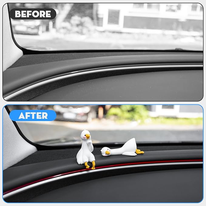 2PCS for Tesla Model Y 2026 Duck Mode Mini Dashboard Decoration Ornament Funny Decors Compatible with 2017-2026 Tesla Modle 3 and New Modle Y Juniper Interior Accessories