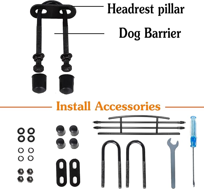 for Tesla Model Y Dog Barrier Adjustable Large Pet Protective Barrier Anti-bite Heavy-Duty Metal Stainless Steel for Dog Travel Accessories 2021 2022 2023 2024