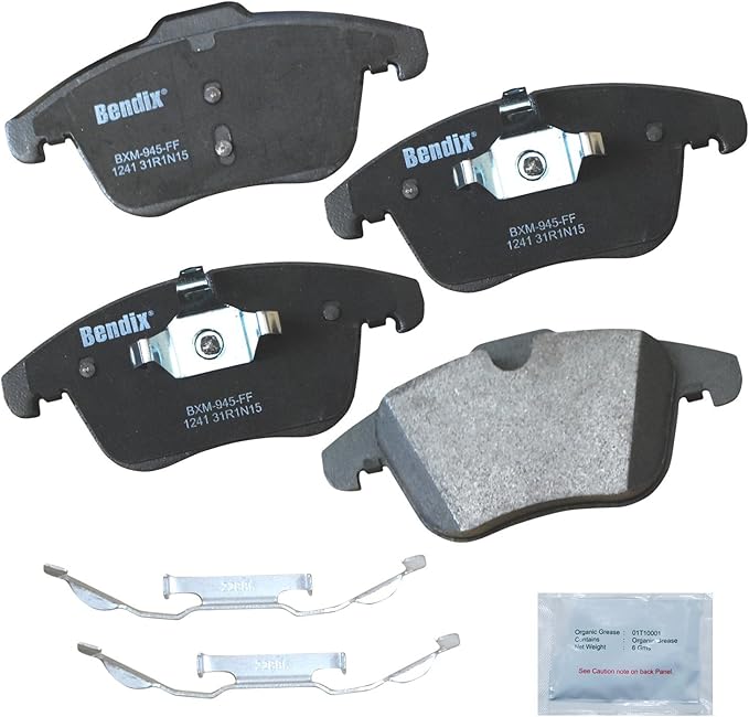 Bendix Priority1 CFM1241 Semi-Metallic Front Brake Pads for Jaguar S-Type 2006, Vanden Plas 2009-2006, XF 2010-2009, XF 2014-2013, XJ8 2009-2006, XK 2007, XK 2009