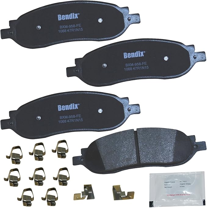 Bendix Priority1 CFM1068 Semi-Metallic Rear Brake Pads for Ford F-250 Super Duty 2007-2005, F-350 Super Duty 2007-2005