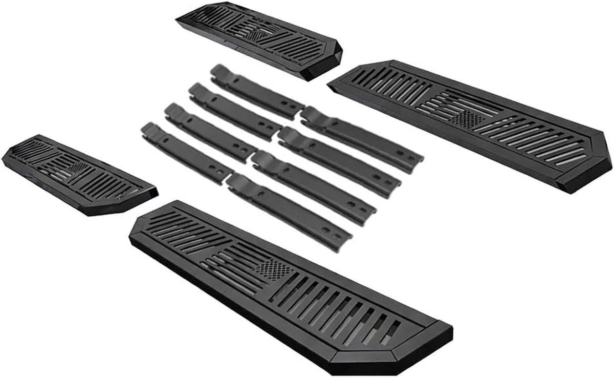 4Pcs Running Boards Fit for Tesla Cybertruck, Upgrade 800Lbs Load Capacity, Heavy-Duty Carbon Steel Side Steps for Cybertruck 2024 2025, with Brackets (Matte Black)