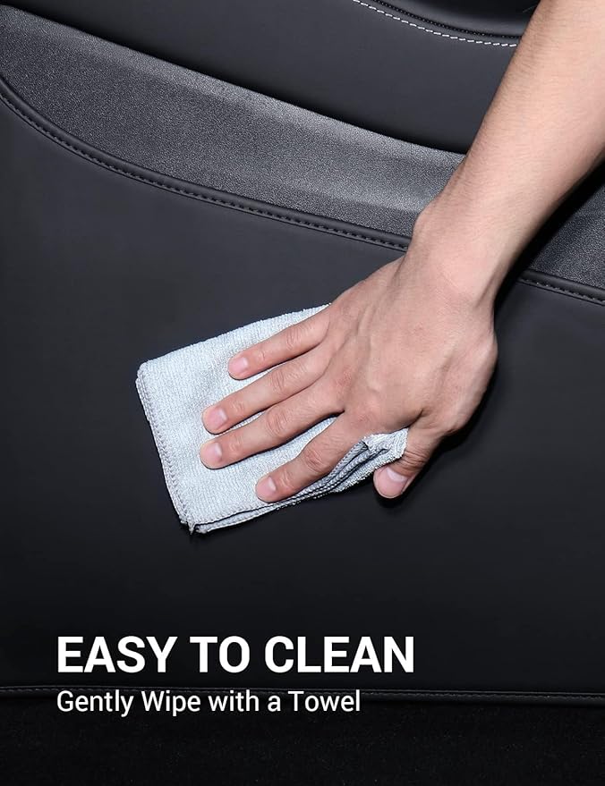 BASENOR Upgrade Center Console Side Anti-Kick Mats for Tesla Model Y 2020-2024 Waterproof & Dust Resistant Protector Cover Leather Pad Proprietary Design Model Y Interior Accessories 2PCS
