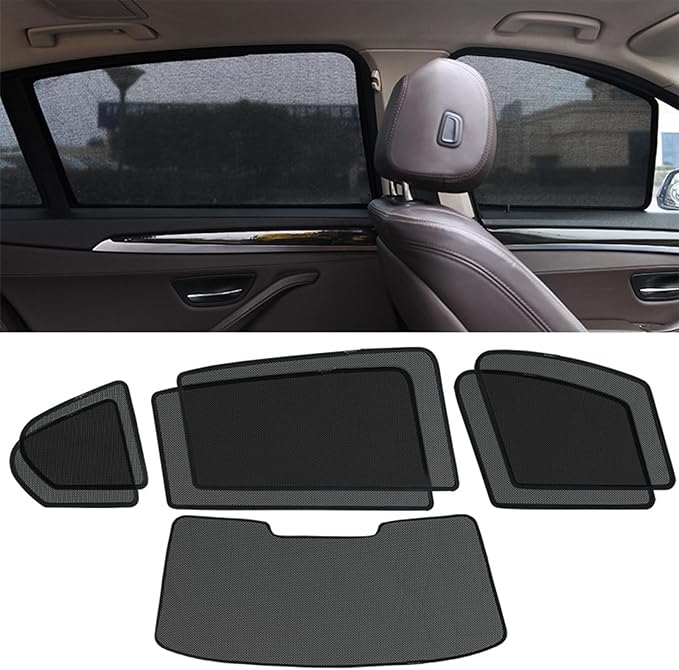 Car Side Window Sun Shades Fit for Tesla Model 3 Huan 2024-2026,Breathable Mesh Car Curtains Protection Heat and UV & Privacy for Baby Sleeping Camping,7Pcs-Side +Rear