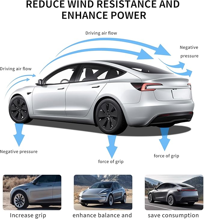 Rear Spoiler for Tesla Model Y Juniper (Standard/Premium/Performance) 2025-2026, Carbon Fiber Pattern Trunk Wing, No-Drill Installation