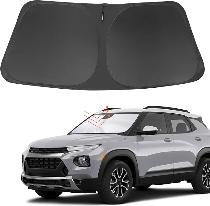 YYCKE Windshield Sun Shade Accessories Compatible with 2021-2024 2025 Trailblazer for Chevrolet Foldable Sunshade Sun Visor Blocks UV