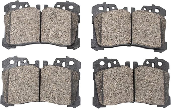 TRQ Front Ceramic Brake Pad Set Compatible with 2007-2013 Lexus LS460 2016-2017 LS460 2008-2016 LS600h 2018-2024 LS500 2018-2024 LS500h 2021-2024 Toyota Mirai