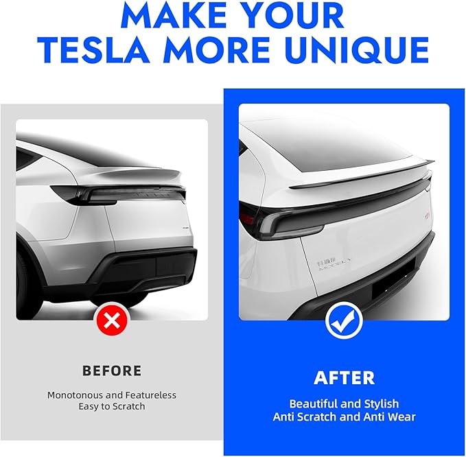 Spoiler for 2026 2025 Tesla Model Y Juniper ABS Material Rear Spoiler Wings Rear Trunk Lip 2025 2026 Tesla Model Y Juniper Accessories (Matte Black)