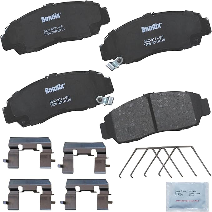 Bendix Priority1 CFC1506 Ceramic Front Brake Pads for Acura CL 2001-2003, RL 1999-2004, TL 1999-2008, TSX 2004-2014, Honda Accord 2003-2012 (select trims only)
