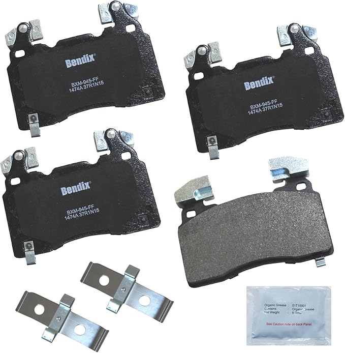 Bendix Priority1 CFM1474A Semi-Metallic Front Brake Pads for Cadillac CT6 2017, CTS 2015, CTS 2017, CTS 2019, Chevrolet Camaro 2019, Corvette 2015, Corvette 2019, Tesla S 2016-2012, S 2022-2021