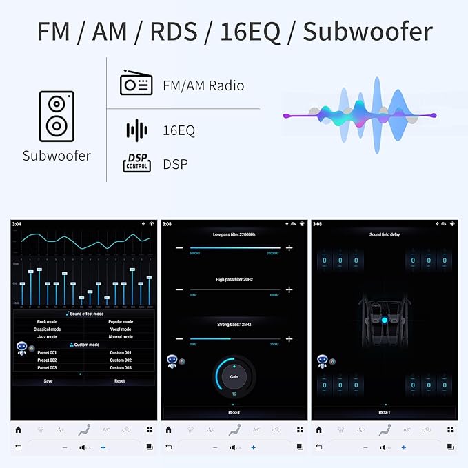 Qualcomm Car Radio for Toyota Tacoma 2016-2023 Stereo Upgrade Wireless CarPlay/Android Auto 8+128G 13.8 Inch Tesla Style 2K Touch Screen with DSP GPS 4G WiFi FM/AM SWC Support Factory Backup Camera