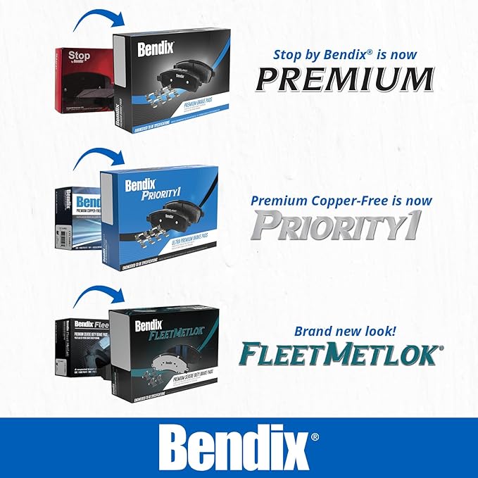 Bendix Priority1 CFM1045 Semi-Metallic Front Brake Pads for Ford E-150 2007-2004, E-150 Club Wagon 2005-2003, E-150 Econoline 2007, Econoline 2006-2004