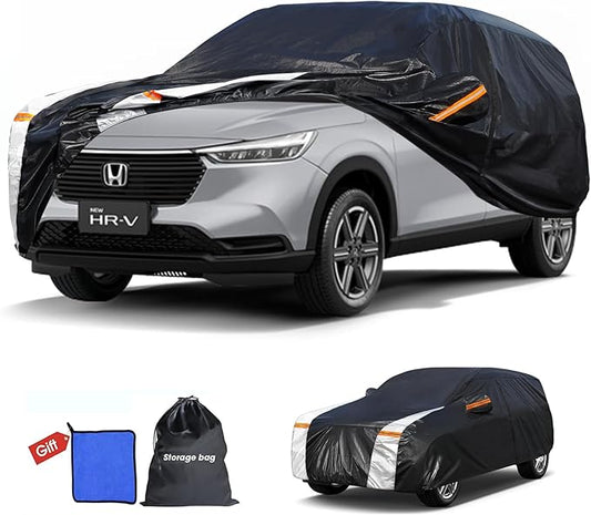 10 Layers Car Cover Custom Fit for Tesla H-RV 2020-2026 100% Waterproof All Weather Automobiles, Gift with Towel, Heavy Duty Car Covers for Rain Sun UV Protection with Door Zipper.