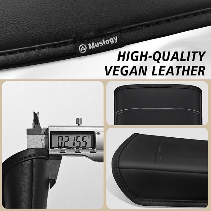 Muslogy Center Console Armrest Cover Fit for Tesla Model Y Juniper 2026 Accessories, Comfort Armrest Pad Console Lid Cushion Vegan Leather Regular Thick (Debossing Black)