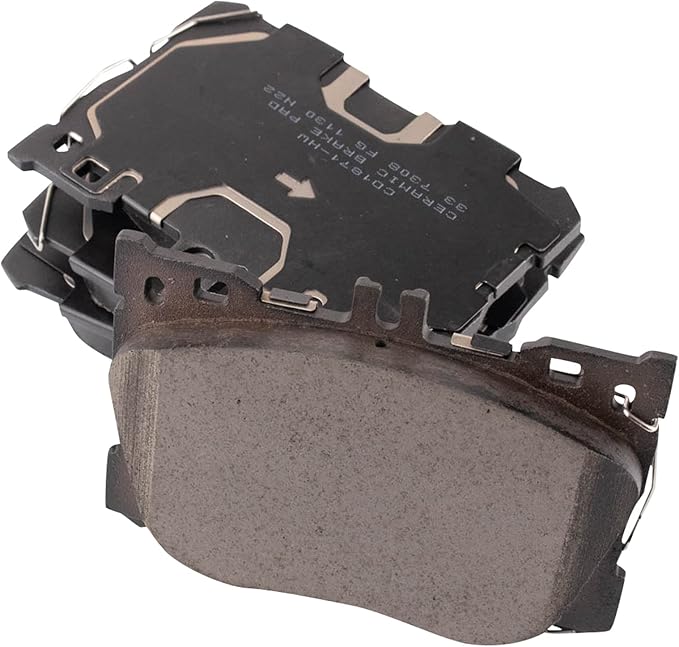 TRQ Front Ceramic Brake Pad Set Includes Contact Point Grease Hardware Compatible with 17-18 Mercedes Benz C43 AMG 2016 C450 AMG 16-18 GLC300 4Matic Sport Package 17-18 GLC43 AMG 17-18 E43 AMG