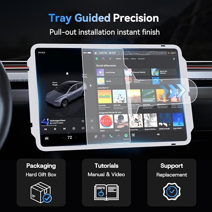 15.4 inch Front Screen Protector for Tesla Model 3/Y Accessories, [Anti-Glare & Anti-Fingerprint] Tempered Glass Screen Protector for Tesla Model Y Standard & Model 3 Highland [Matte] - 1pcs