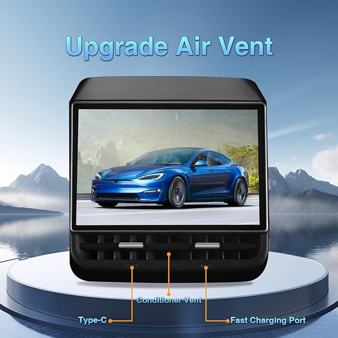 8.66 Inch Rear Display Screen Compatible with Tesla Model 3 19-23&Y19-24, Android 13 Supports HD Movie Watching,4+64G,8-core, Supports seat Adjustment and Rear air Conditioning