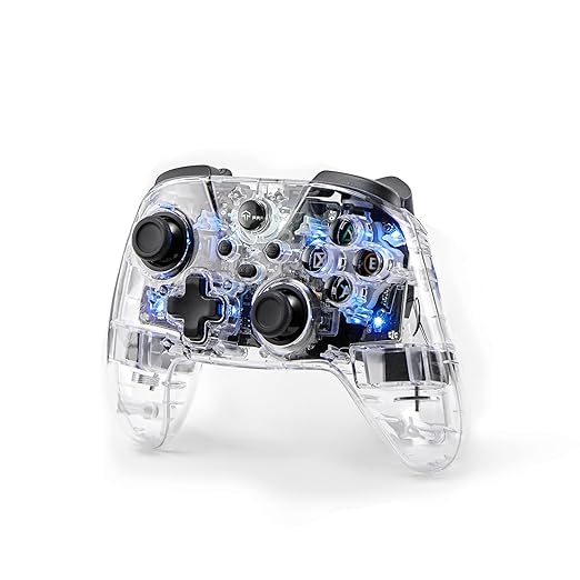 TPARTS Wireless Game Controller for Tesla Model 3/Y/S/X, Multi-Device Crystal Clear Controller with 7-Colors LED Mode Special Programmed and Design For Tesla/Switch/STEAM Deck/PC(1 pc)