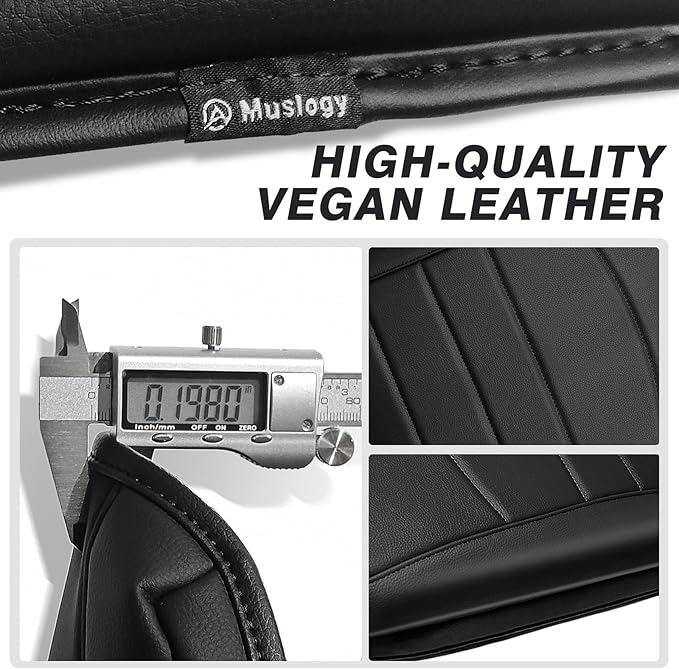 Muslogy Center Console Armrest Cover Fit for Dodge Ram 1500 2013-2018 & 2013-2026 Ram 2500/3500 Accessories, Comfort Armrest Pad Console Lid Cushion Vegan Leather Regular Thick(Jump Seat ONLY)